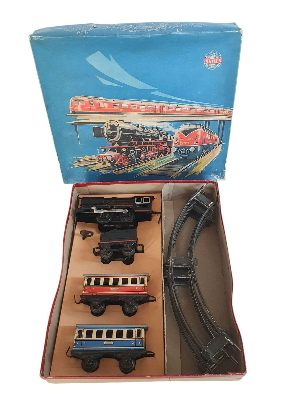 Distler Giocattoli: DISTLER Uhrwerk Eisenbahn OVP – Usato da Rickenbach b. Wil venduto da klassikmarkt.ch