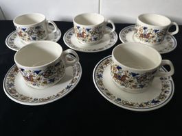 5 Villeroy & Boch Teetassen mit Unterteller, Top!