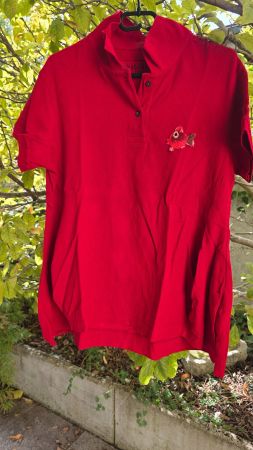 Spezielles Rundholz Dip Poloshirt mit Fisch