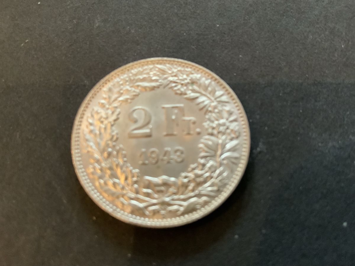 Tutti le monete: 1943 2 FRANKEN VORZ.UNZ – Usato da Beinwil am See venduto da Ricri