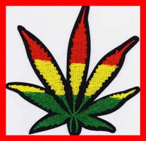 Aufnäher Aufbügler Marihuana Blatt Jamaika Kiffen Joint Gras