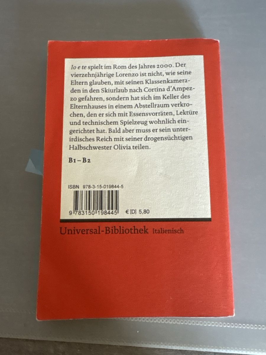 Bücher: Io e te von Niccolò Ammaniti  – Gebraucht aus Bern von anni2213 1