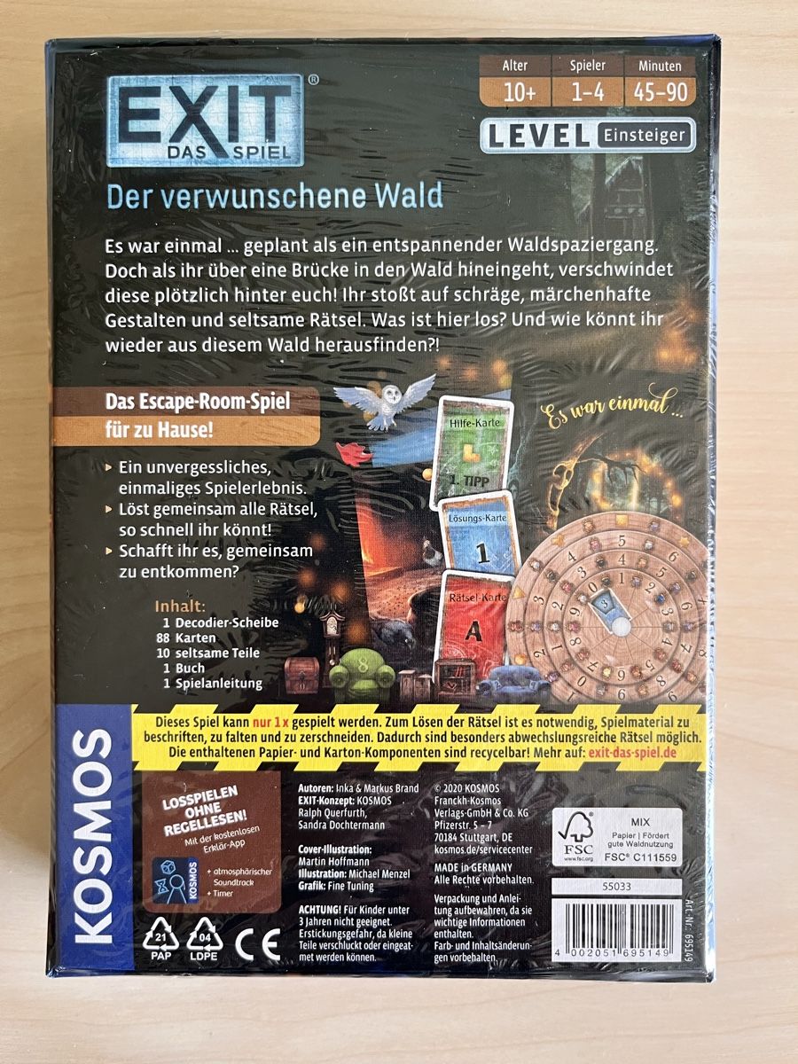 Kosmos Spiele: EXIT - Das Spiel: Der verwunschene Wald - NEU ! – Neu und originalverpackt aus Aarau von PPhof96 1