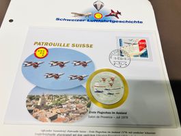 Patrouille Suisse  Numisbrief versilberte Medaille 1978