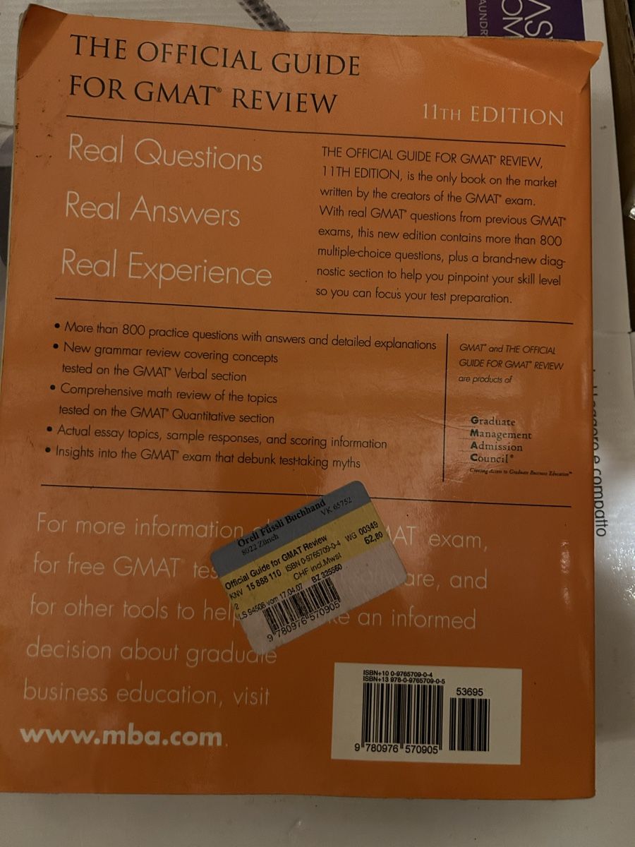 Libri: GRATIS - GMAT Review 11th Edition - Official Guide – Usato da Zürich venduto da sel_tvq7 1