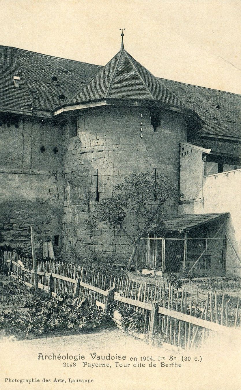 Cartoline postali: Payerne, Tour dite de Berthe - cachet Bat. CP 13 – Usato da Les Avants venduto da Jaman7