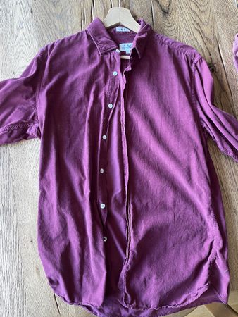 Hemd Grösse L Bordeauxrot Cord Slim Fit guter Zustand