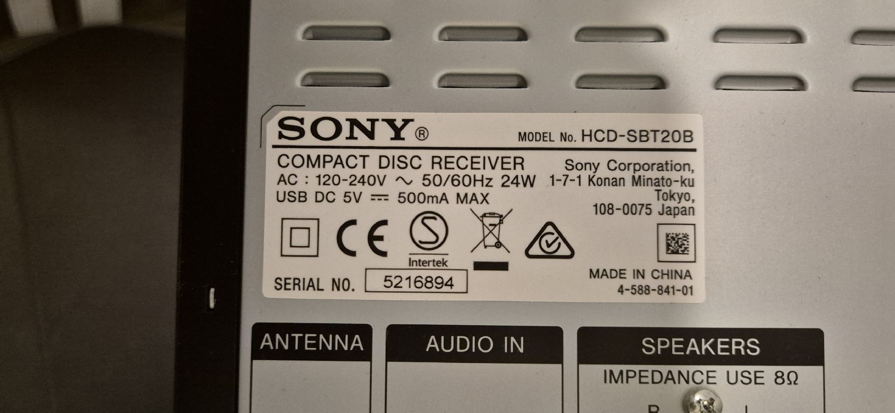 Sony Lettore multimediale & Streamer: Sony Cmt-Sbt20 – Usato da Wolfhausen venduto da grenof 3