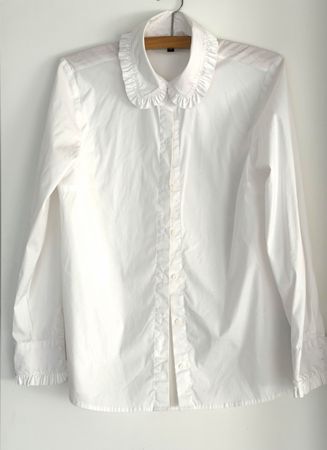 Selected Femme Weiss Rüschenkragen Bluse Gr. 36, neuwertig.