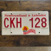 🇨🇦 Autoschild, Newfoundland Labrador CKH 128 - Kanada 