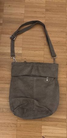 Wildledertasche grau