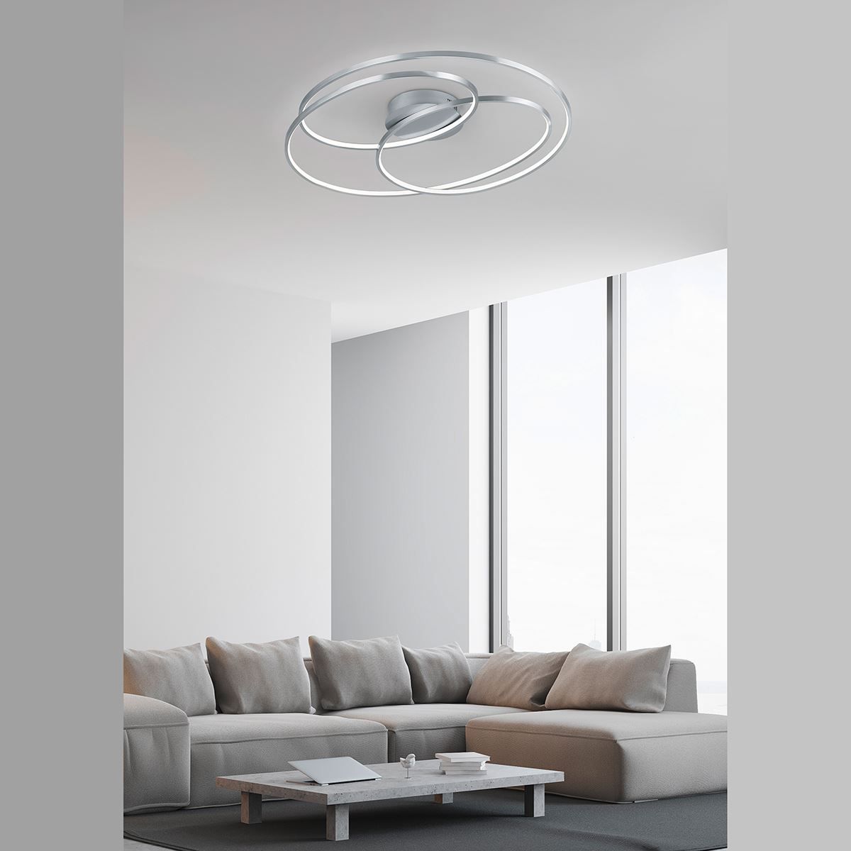 Lampadari & plafoniere: LED Deckenleuchte, Silber, Rund, 7000 Lm – Nuovo (secondo la descrizione) da Kreuzlingen venduto da Smart-Light 2