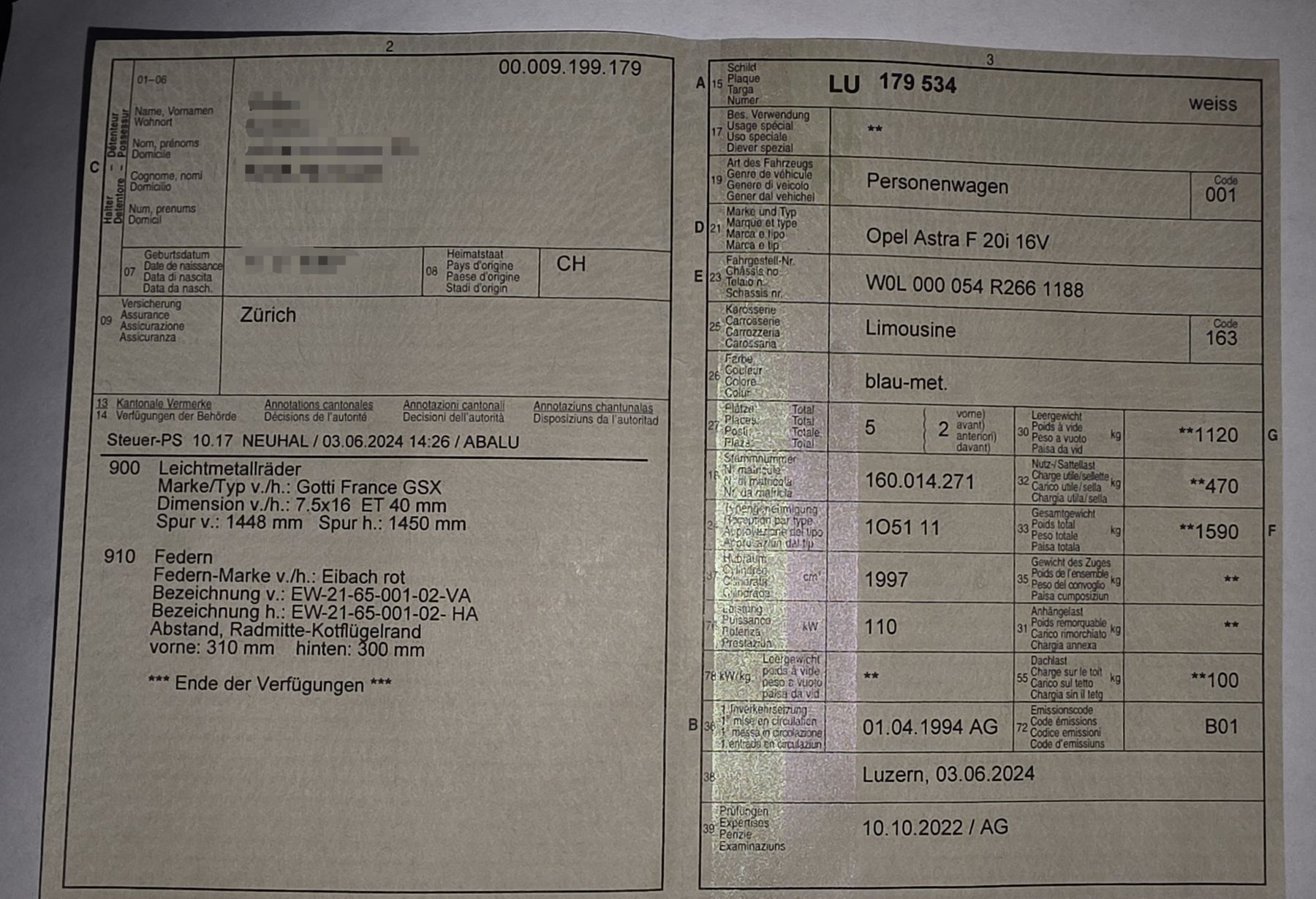 Opel Automobili: Opel Astra F GSI – Usato da Alberswil venduto da La1707 9