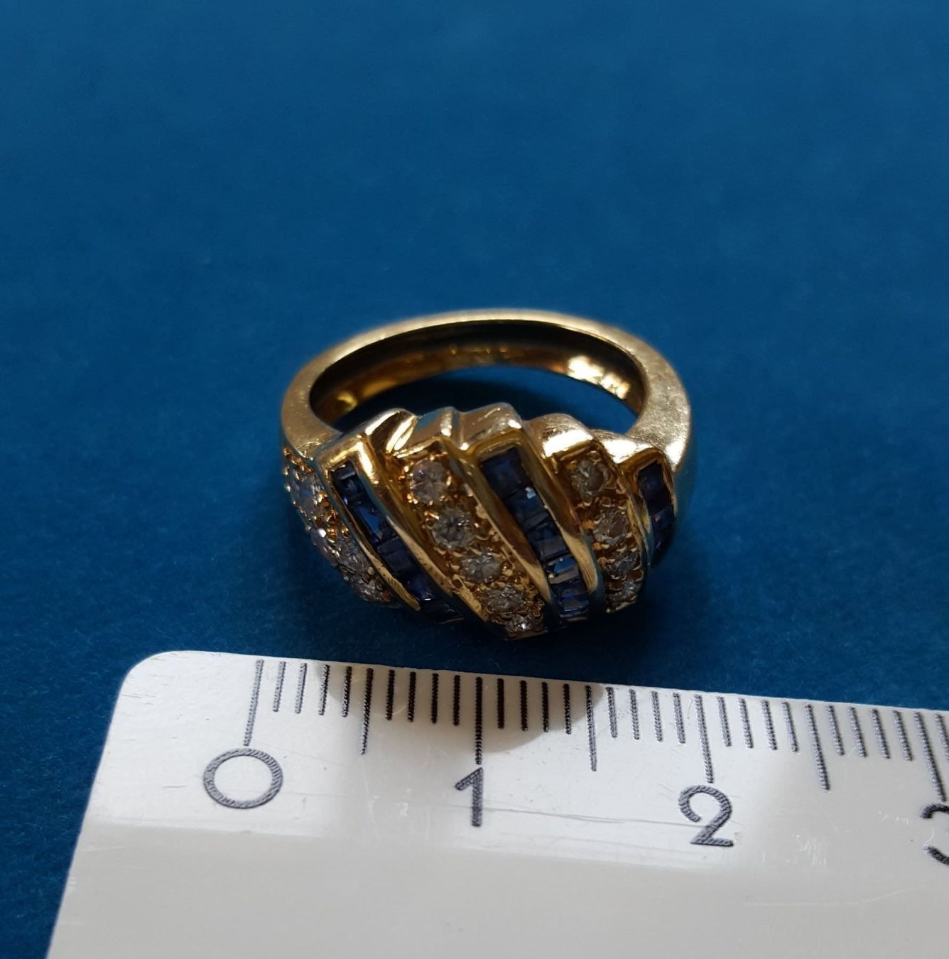 Anelli: Gold 750 Massiv Brillanten/Saphire Ring – Usato da Wald ZH venduto da Aniade 3