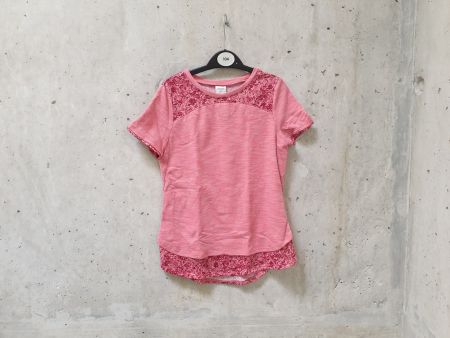 T-shirt de sport Domyos, rose chiné, fille, taille 7-8 ans