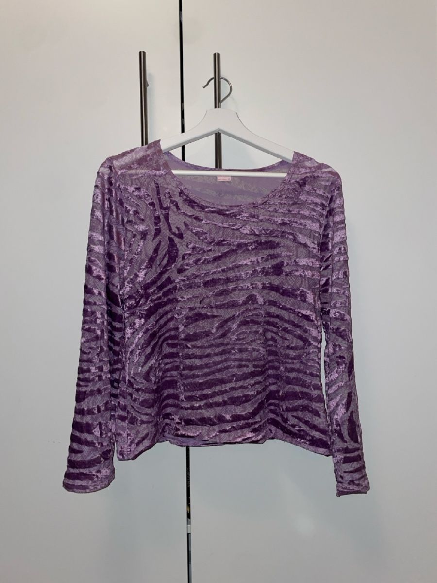 Beldona Tops: cute zebra print langarmshirt, lila – Gebraucht aus Biberstein von koempossible