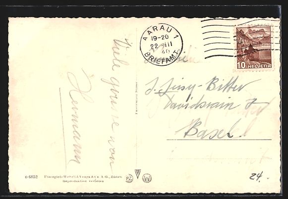 Cartoline postali: Aarau, Strasse am Zollrain mit Passanten – Usato da Berlin venduto da bartko-reher 1
