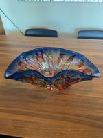 Murano Art Glass Bowl Centerpiece - Vibrant Colors!