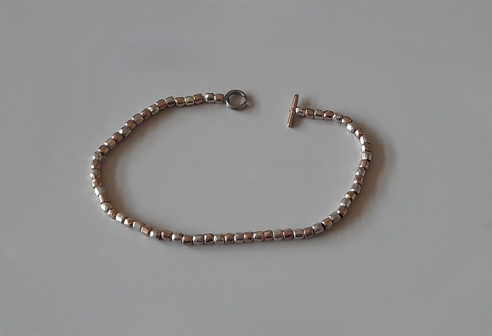 SERASAR | Cavigliera in argento sterling [Cuore] con oro rosa Oro bianco | Colore: oro rosa | Lunghezza: 28 cm