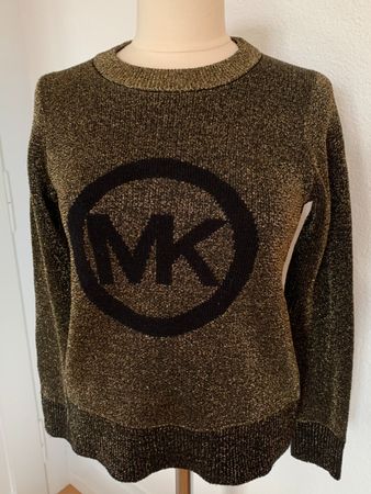 MICHAEL KORS Damen Pullover, Gr. XXS, Schwarz/Gold