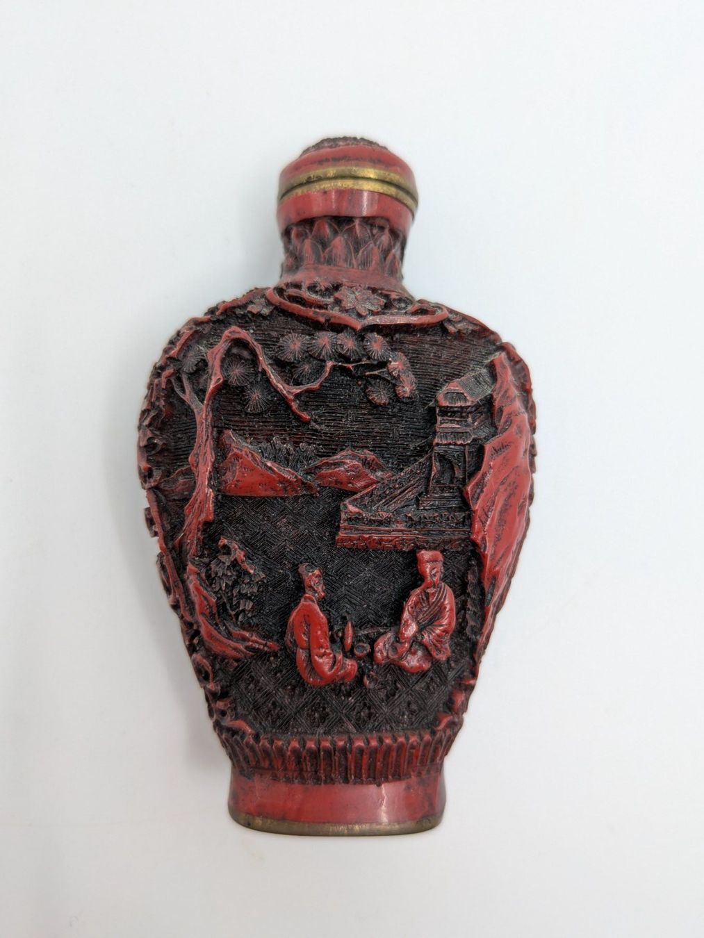 Sculture & Statue: Chinesisches Rotlack Schnupftabakfläschen Snuff bottle – Usato da Emmen venduto da Brockofsky