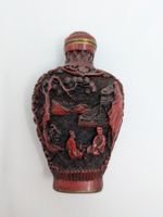 Chinesisches Rotlack Schnupftabakfläschen Snuff bottle