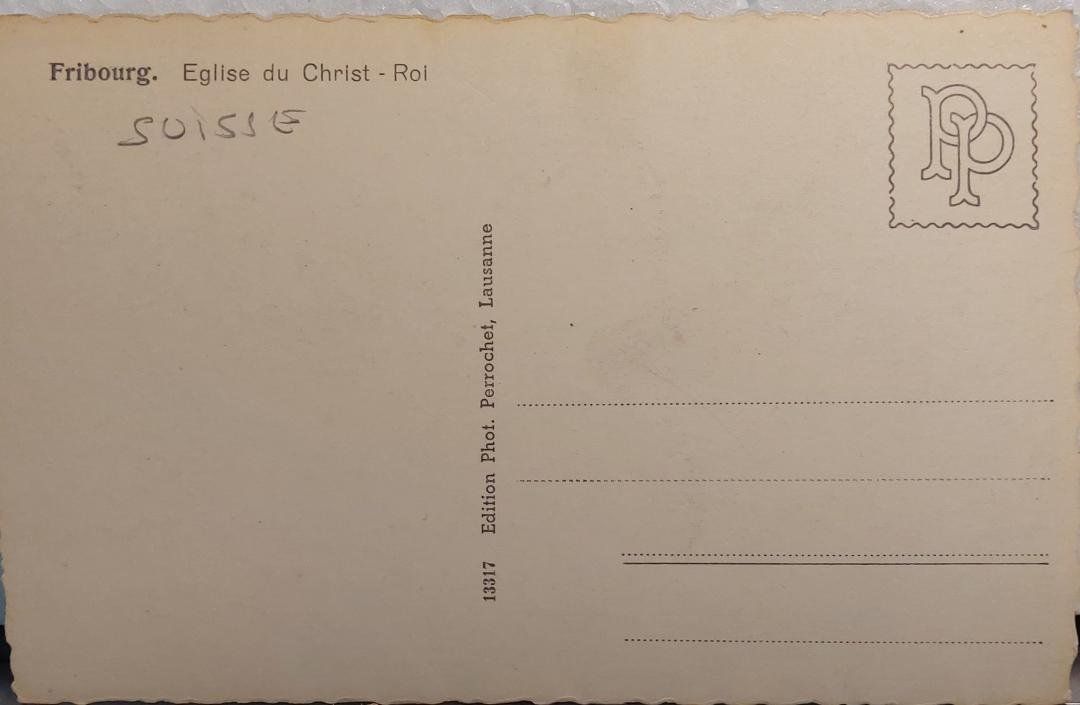 Cartoline postali: FRIBOURG - Eglise du Christ-Roi – Usato da Delémont venduto da Domdom1 1