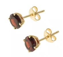 Ohrstecker mit echtem Granat 585 Gold 14 Karat 6 mm