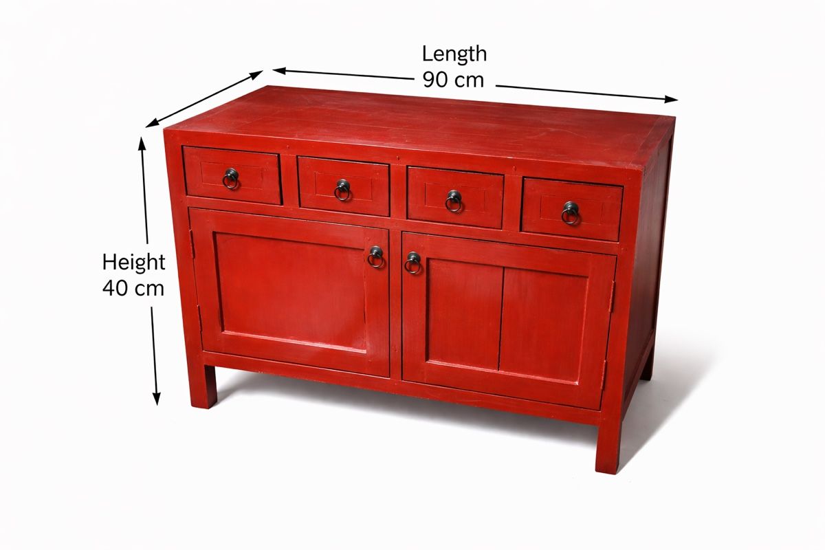 Cassettiere: Roter China Schrank, Sideboard, Kommode, Asiatisch 90cm – Usato da Muttenz venduto da far_8vzh