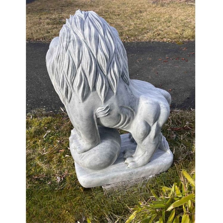 Große Löwen Statue Garten Marmor Stein 1m Gartenskulptur Kaufen auf
