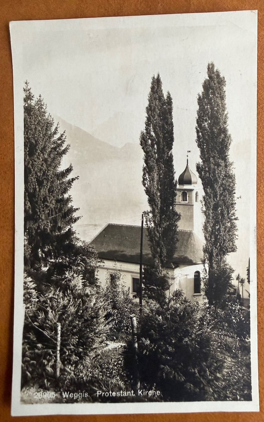 Cartes postales: Weggis - Protestant Kirche 1924 – D'occasion à Lutry par Ediego