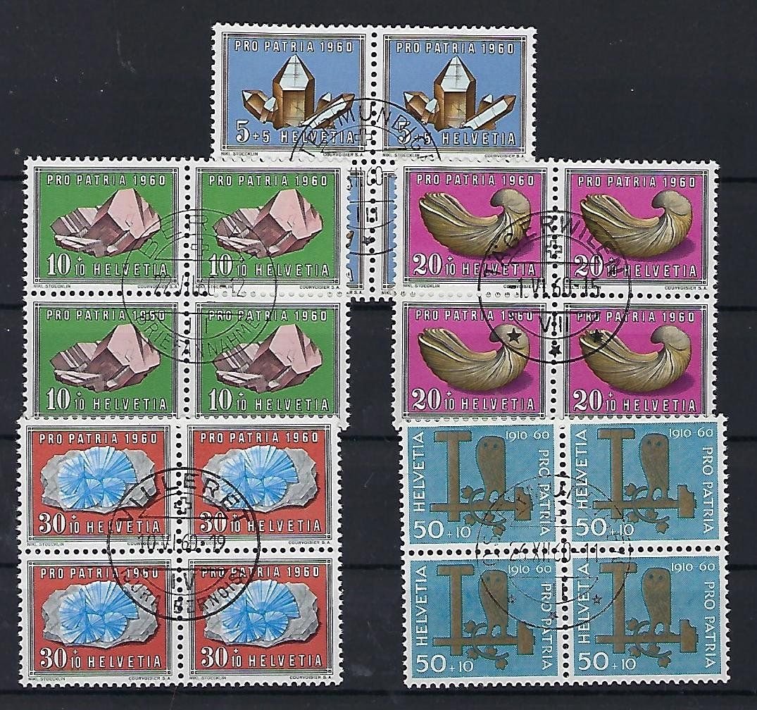 Alle Briefmarken: 1960  Pro Patria Viererblocks 14978 – Gebraucht aus Lunden von Animus999
