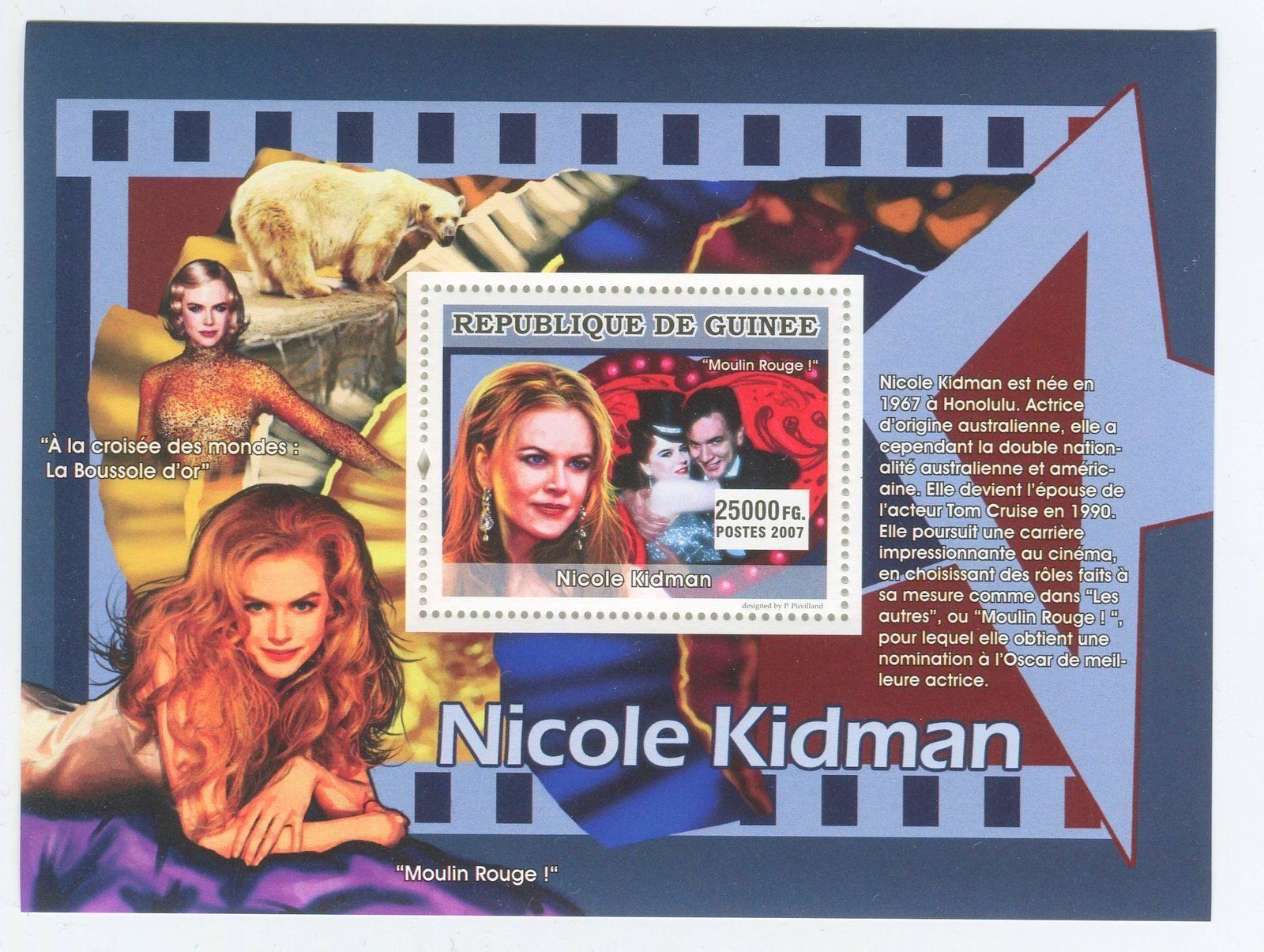 Alle Briefmarken: Block "Nicole Kidman". Guinea. – Neu und originalverpackt aus Basel von Butsch5