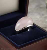 Edlen Natur Rosenquarz Silberring 925 (rhodiniert)- NEU