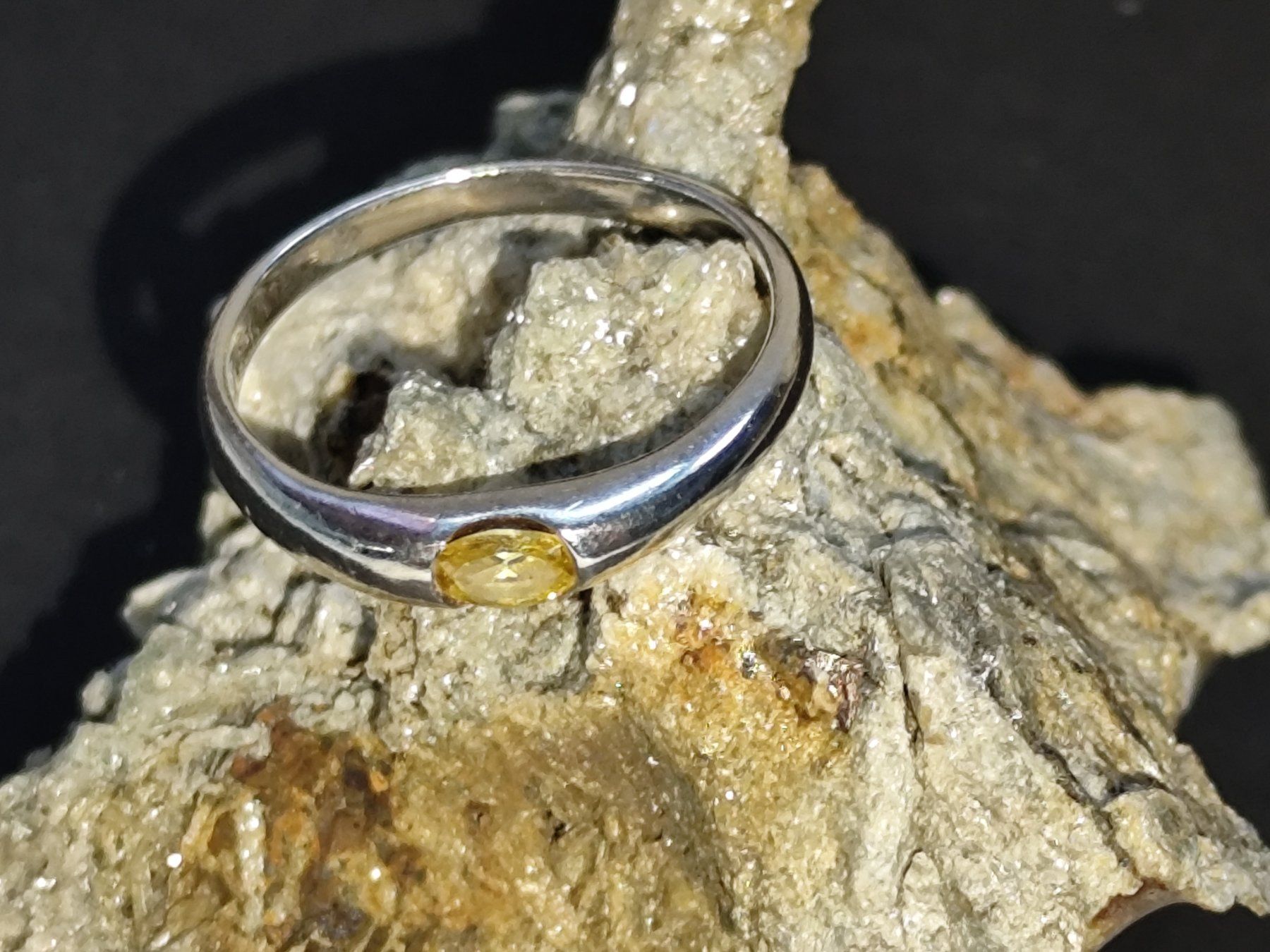 Anelli: Silber Ring 925 mit Gelben Stein (Zirkonia oder Citrin) 53 – Usato da Bettingen venduto da hamau2012 4