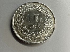 1 Fr. Silber Schweiz 1955 vz