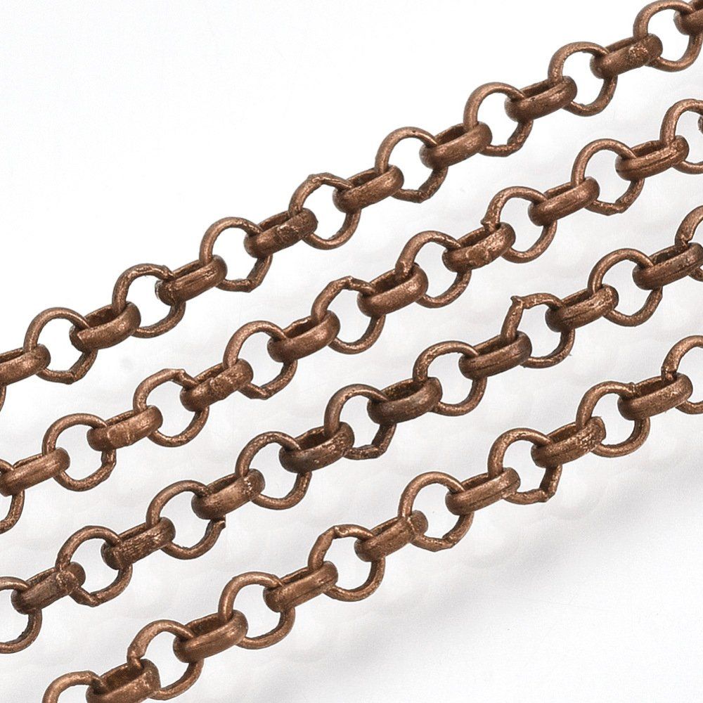 Catenine: 1m Kette  Jasseron 2.5x0.7mm Kupfer – Nuovo (secondo la descrizione) da Alpnachstad venduto da perlengaby 1