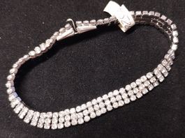 Funkelndes Vintage Strass Armband, ideales Geschenk! 17.5 cm
