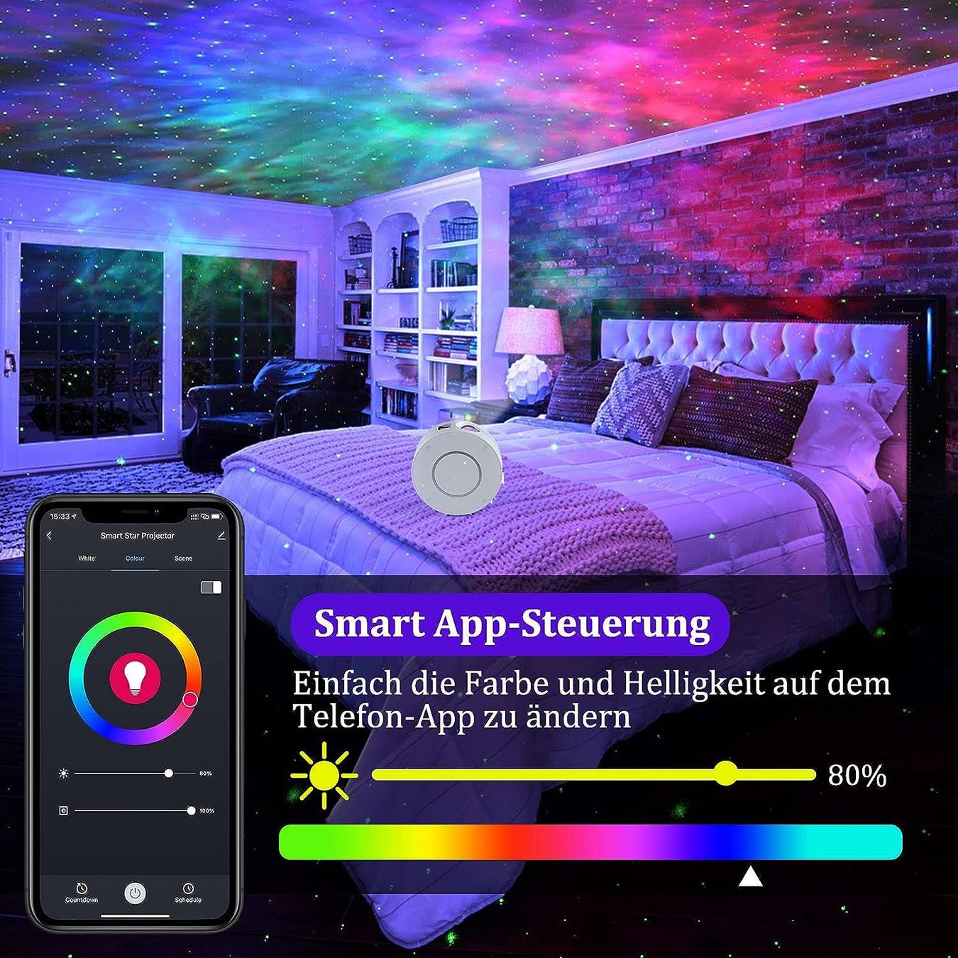 Lampade: Smart LED-Sternenhimmel Projektor mit 3D Galaxy – Nuovo e nell'imballaggio originale da Châtelaine venduto da topshop.switzerland 7