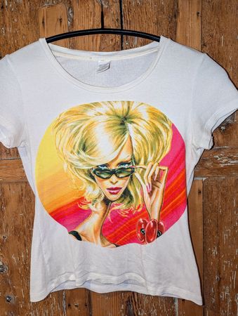 T-Shirt CUSTO BARCELONA weiß mit Glamourdruck Gr.S /36-38