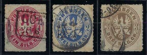 Alle Briefmarken: Preussen 1861 Adler in einem Oval gute Werte gest. – Gebraucht aus Hitzkirch von walti1959