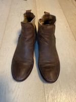 Braune Leder Stiefeletten mit Reissverschluss, Gr. 37