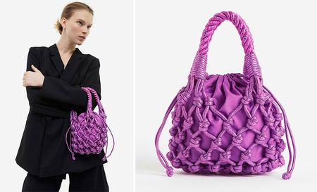 Netz Tasche, Party Bag in Violett, NEU