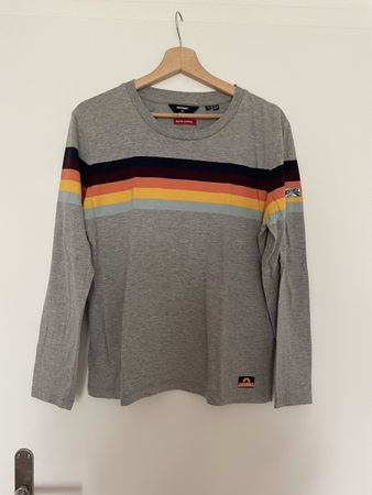 Superdry Langarmshirt Grau gestreift, Gr. 42/UK 14 Top!