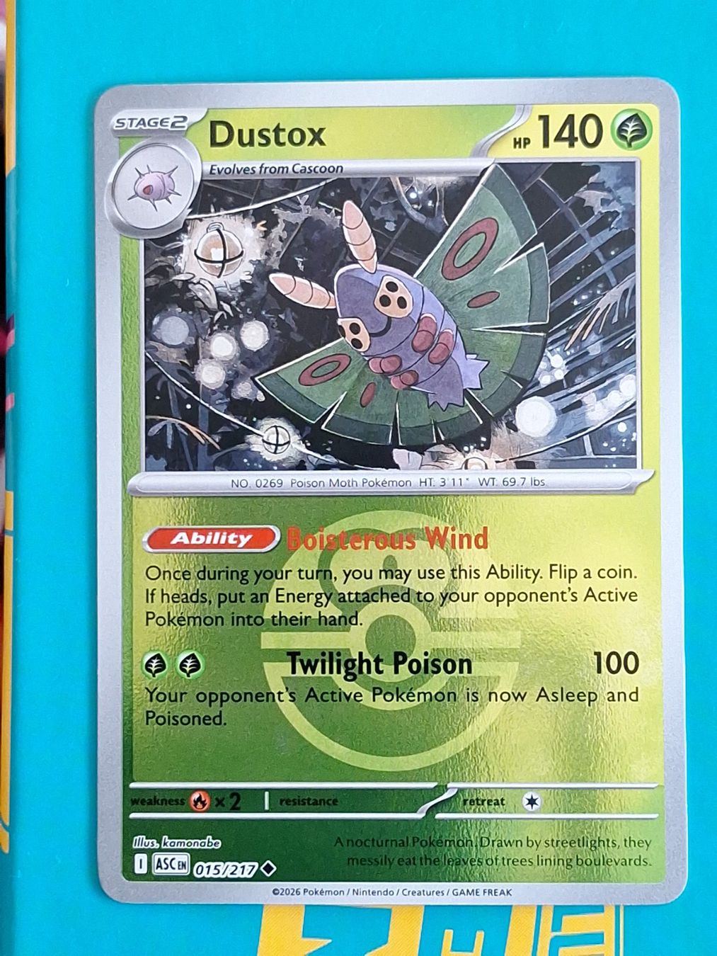 Pokémon Carte collezionabili: Dustox - Reverse Holo Ball - Pokemon Ascended Heroes – Usato da Altstätten SG venduto da GGsGameshop