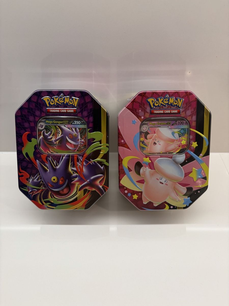 Pokémon Sammelbilder & Trading cards: Mega Moonlit Tin Bundle: Mega Gengar ex & Mega Clefable ex – Neu und originalverpackt aus Arlesheim von WungaBunga
