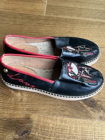 Espadrilles Moschino Love Noir Pointure 41 Occasion
