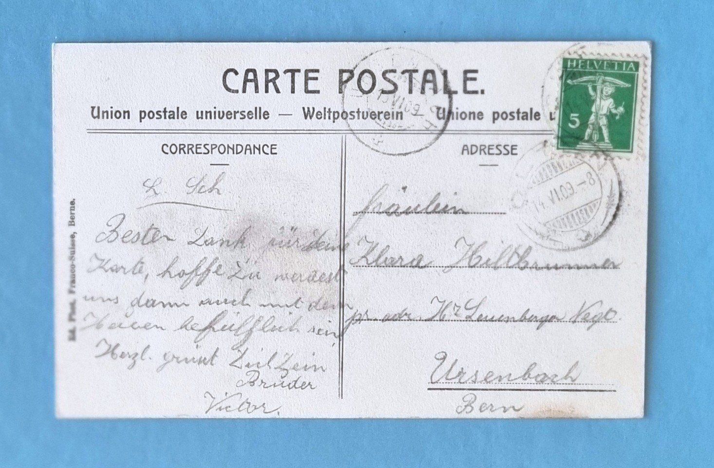 Cartoline postali: Olten - Trimbachstrasse - 1909 – Usato da Rothrist venduto da RROENK 1