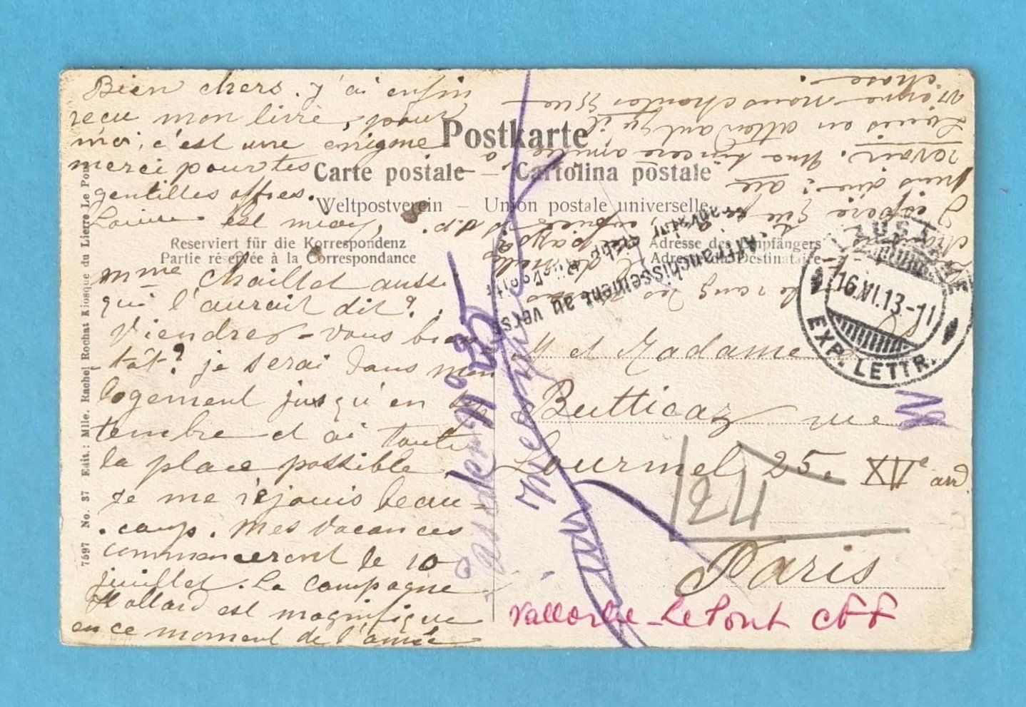 Cartoline postali: Le Pont - La Gare - Chemin de fer - 1913 – Usato da Rothrist venduto da RROENK 1