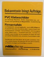 Vintage Reklaplex Schild, Bekanntsein bringt Aufträge